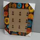 Ethnic Pattern 8x10 Picture Frame African Print Wood Photo Frames Display Photos 7x9 with Mat or 8x10 Without Mat for Wall Mounting or Tabletop Display for Home Gallery Decor