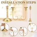 Rtteri 6 Pcs Gold Candelabra Candlestick Holder Metal Candle Stand Candelabra for Taper Candles Table Centerpieces Wedding Christmas Holiday Birthday Party (9.5 x 9.5 x 19.7 Inch,3 Arm)