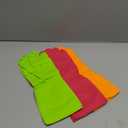 Cleanbear Reusable Dish Washing Rubber Glove Set of 3, Household Cleaning Gloves for Washing (Medium, Green,red,orange)