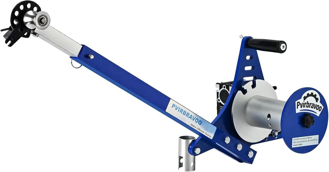 Handheld Cable Puller - Drill Powered Wire Tugger with 1000lb Pulling Force - Features Adjustable Telescoping Boom Arm & Universal Conduit Head - Heavy Duty Electrician Tool for 1/2" to 4" Wire Runs