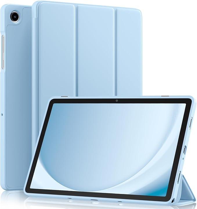 Akkerds Compatible with Galaxy Tab A11 Plus 11" 2026/ A9 Plus Case 11 Inch 2023, Slim Soft TPU Protective Cover with Trifold Stand & Auto Wake/Sleep for Galaxy A11+/ A9+ 5G Tablet Case, SkyBlue