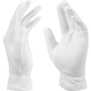 3 Pairs White Cotton Gloves for Dry Hands, Moisturizing Gloves for Sleeping Breathable Lotion Spa Gloves Overnight for Women and Men