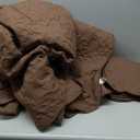 Kingnex Oversized King Bedspreads 128x120 for Tall Bed Lightweight 3 Piece Coverlet Set 1 Extra Wide Quilt 2 Pillow Shams Coffee