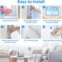 Gruntbear Portable Air Conditioner Window Seal Kit, 400CM (157'') AC Casement, Hot Air Stop Air Exchange Guards with Zip and Adhesive Fastener Works with Tumble Dryer, Keep House Cool