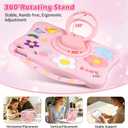for iPad (A16) 11th Generation Case 11 Inch 2025 for iPad 10th Generation Case for Kids Girls 10.9 Inch Soft Silicone Flower Shockproof Protective Cover with Pencil Holder Handle Kickstand, Pink