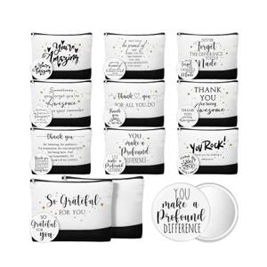 Cunno 36 Pcs Thank You Canvas Tote Bags for Women Christmas Appreciation Gift Bulk Employee Office Nurse Staff Team