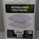 Waterproof Quilted Pillow Protectors Queen Ultra Soft Thick Pair 20x30 Inches Brushed Ultra Plush White Zippered Set of 2 Size Encasement