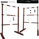 SWOOC Games - Premium Wooden Ladder Ball Game Set (Weather Resistant) - 10 Games Included & Carrying Case - Easy, No Tool Assembly - Ladder Toss Outdoor Game - Hillbilly Golf Backyard Fun