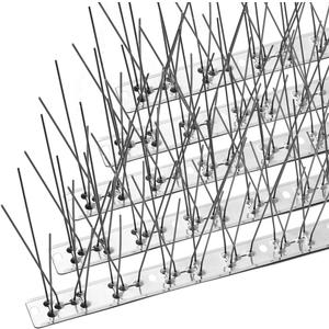 OFFO Bird Spikes with Stainless Steel Base, Durable Bird Spikes Arrow Pigeon Spikes Fence Kit for Keeping Small Bird, Crows and Woodpeckers Away, Covers 25 Feet(7.6m)