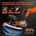 Drywall Sander Tool, KUPERIA 8.5 Amp Popcorn Ceiling Removal Tool with 7 Variable Speed 800-1800RPM,Electric Drywall Sander with Extendable Handle,LED Light,6 Basic Sand Paper& 6 Grid Sandpaper,Orange