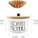 Zcblcyj Wooden Coffee Filter Holder With Lid-Rustic Storage Container and Dispenser Basket for Coffee Bar Decor, Farmhouse Accessories(White)