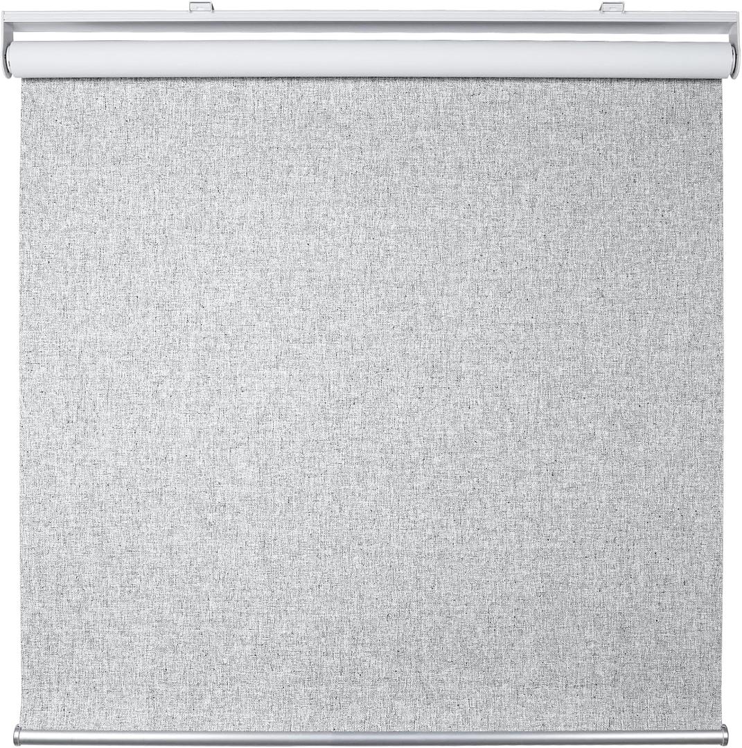 Homebox Cordless Blackout Roller Shades for Windows, 100% Room Darkening Blinds with Thermal Insulated Easy Install Spring System for Home, Living Room, Nursery (33" W x 72" H, Grey) (33"Wx72"H)