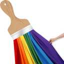 3D Art Painting Classroom Wall Decor Rainbow Bulletin Board Decorations DIY Paint Brush Cutout Rainbow Cloth Back to School First Day of School Chalkboard Decor(Bright Color,85 Inches)