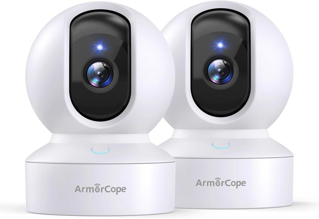 Armorcope Pet Camera, 2K HD Dog Camera with Phone APP, 360 Pan/Tilt View Puppy Cam, One Click Call for Baby Monitor, MagivPix Night Vision,Motion Tracking Alarm with Cloud/Local SD -2 Pack