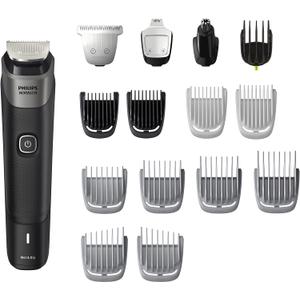Philips Norelco Multigroom 5000 Series, All-in-One Trimmer and Hair Clipper, 18-Piece Men's Grooming Kit for Beard, Face, Hair, Body and Intimate Areas, No Blade Oil Needed, Model MG5910/49 (Black)