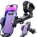 VANMASS [Longest Lasting] True Military-Grade Car Phone Holder Strongest Suction & Clip Cell Mount Dashboard Windshield Vent Automobile Cradle Truck Accessories for iPhone 16 15 Pro Max 14 13 Android (Purple)