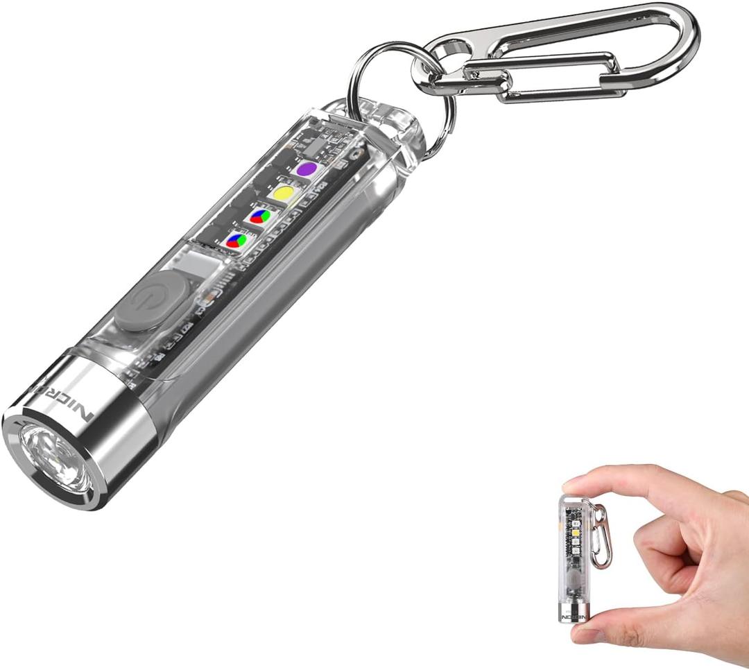 NICRON K11 Rechargeable Keychain Flashlight Lightweight,400 Hight Lumen with Extra 4 Sidelight, IPX4 EDC Mini Flashlight Be Used for Camping Outdoors Emergency Daiy Use