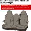 EKR Sienna Seat Covers for 2011-2020 Toyota Sienna LE,XLE, SE,XLE Premium 2nd Row 4/2/4 Split,8 Seats,Waterproof Car Seat Cover Full Set,Car Seat Protectors- Three Row,Leather(Black)