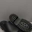 Womens Platform Mules Slip On Sandals Closed Toe Clogs Non-Slip Thick Sole Waterproof Slippers (9, Black)