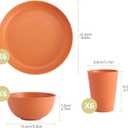 Anbte Plastic Plates and Bowls Sets, 18pcs Unbreakable Dinnerware Set for 6, Lightweight Reusable Dishes Set Microwave & Dishwasher Safe Modern Dinner Set, for Kitchen Outdoor Travel Camping Picnic