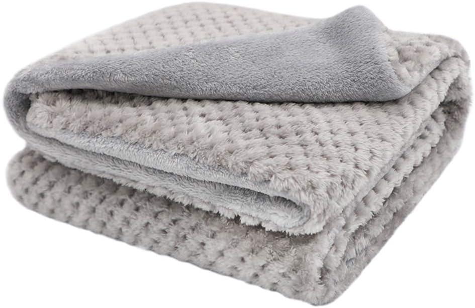 furrybaby Premium Fluffy Fleece Dog Blanket, Soft and Warm Pet Throw for Dogs & Cats(32x40inch, Grey) (Double Layer Flannel-Grey)
