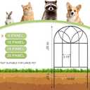 Small Garden Fence Animal Barrier, Decorative Garden Fence 24in(H) x 6ft(L), 6 PCS Rustproof Metal Fences Panel, Arch Black No Dig Fences, Rabbit and Dog Border Fencing for Flower Bed, Patio