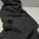 IDEALSANXUN Fur Collar Wool Coats for Women Double Breasted Long Peacoat Jackets (XX-Large, Black)