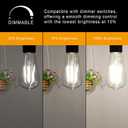 Ascher Dimmable Vintage LED Edison Bulbs, 6W, Equivalent 60W, Bright Cool White 4000K, 80+ CRI, ST58 Antique LED Filament Bulbs, E26 Medium Base, Clear Glass, Pack of 6