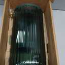 Makeup Brush Holder with Lid 360 Rotating Clear Dustproof Make Up Organizers for Vanity Bathroom Countertop, Green