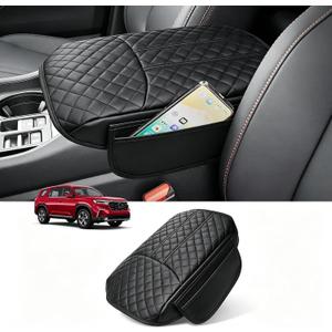 Custom for Center Console Cover Honda Pilot 2023-2025 2026,Honda Ridgeline/Passport 2024 2025 2026 Armrest Cover Accessories PU Leather Armrest Seat Box Cover Protector with Pockets Storage Bag