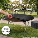 Kwik-Covers 10-Pk Fitted Plastic Table Cover Elastic Edge (Black 60" Round)