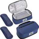 Insulin Cooler Travel Case with 2 x 90g TSA Approved Ice Packs Insulated Diabetic Medication Bag for Insulin Pens & Supplies Compact & Waterproof for Daily Use & Travel