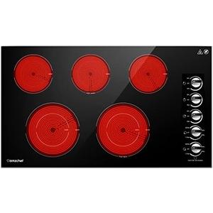 AMZCHEF Electric Cooktop 36 inch Built-in Stove with 5 Burners,8900W Power Control by Knob,Ceramic Electric Stove with Hot Surface Indicator,220V-240V