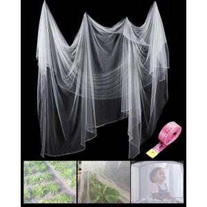 Zonon Mosquito Netting Garden Insect Mesh Netting Garden Patio Mesh Screen Net Fly Insect Bug Bird Net Barrier for Patio Balcony Porch Gazebo Vegetables Fruits Plant Protection(9.84 x 19.69 ft,White)