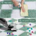 Super Soft Rug for Bedroom, 8x10 ft Sage Green and White Area Rug Classic Checkered Shaggy Anti-Skid High Pile Soft Fluffy Rug Fuzzy Carpet for Living Room Bedroom Kids Room Nursery, Dorm