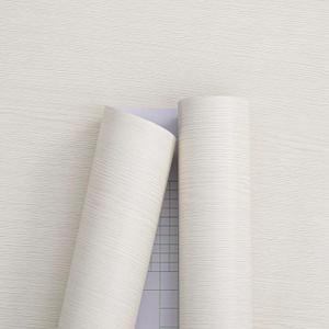Haimin Wallpaper (24in X 393in) Wood Contact Paper Peel and Stick Self-Adhesive and Removable Wallpaper for Cabinet Wall Furniture Countertop Kitchen Room Wood Grain Wall Paper (Off-White (05))