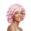 Umisleep 22 Momme 100% Real Mulberry Silk Bonnet for Sleeping Women, Large Hair Care Bonnet for Long Curly Hair, Double Layer Silk Hair Wrap with Soft Elastic Band, Non-Slip Sleep Cap, Light Pink, One Size