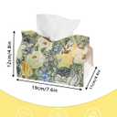 Tissue Box Cover, Leather Tissue Case Paper Organizer Dispenser, Fashion Tissue Box Holder with Bottom for Tabletop, Bathroom, Car (Yellow)