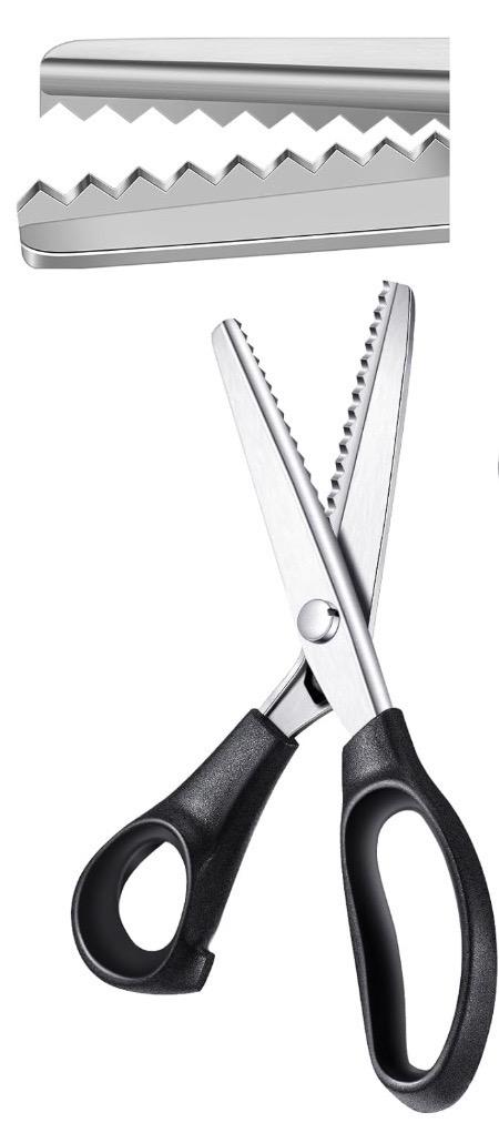 1 Pcs Pinking Shears Scissors for Fabric Cutting 7 mm Scalloped Scissors 5 mm Zig Zag Cut Sewing 9.2" Professional Handheld Serrated Jagged Dressmaking Supply for Leather Craft Paper