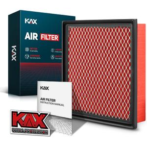 KAX Premium Engine Air Filter, CA10755 Replacement for Toyota Camry, Highlander, Sienna, Avalon, ES350, NX200T, NX300, RX350, RX350L, Durango, Grand Cherokee, 200% Longer Life
