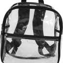 FRCOLOR Casual Transparent Backpack for Women Lightweight Travel Pouch Roomy Storage Bag for Phone Purse and Daily Essentials Stylish Jelly Design Black