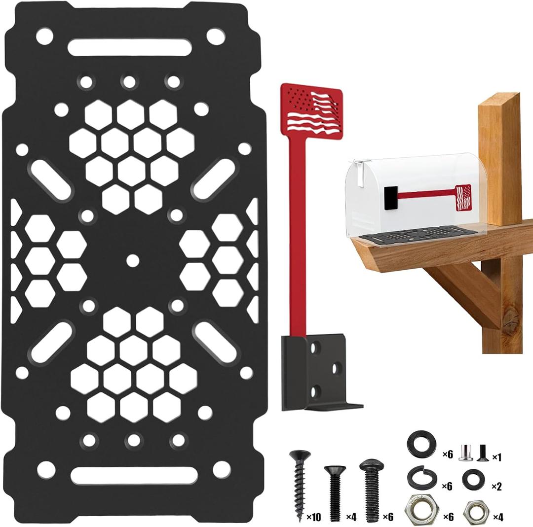 Mailbox Post Mount Brackets & Mailbox Flag, for Post Mount Mailboxes, Architectural Mailboxes, Gibraltar, ShoppingOnBed, Adoorn, Hykolity