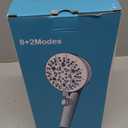 Handheld Shower Head with On Off Switch 8-Mode High Pressure Showerhead with 79 Inches Extra-long Stainless Steel Hose and Bracket PLUS Extra Low-Reach Adhesive Wall Mount for Kids, Silver