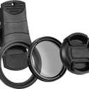 Mobile Phone Lens Set - 37mm Cpl Polarizing Lens Filter Kit for Smartphones Includes ClipLens Cover Storage Bag & Cleaning Cloth Enhance Color Saturation & Reduce Reflections