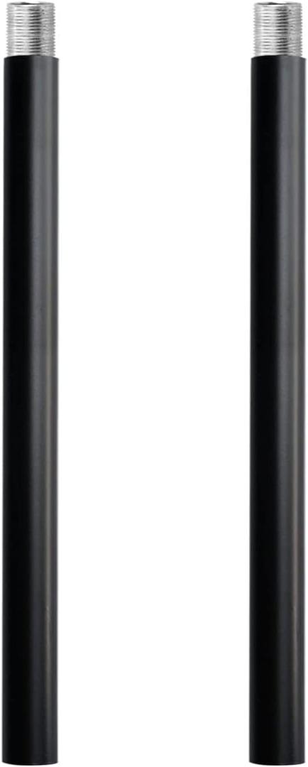 SGLfarmty 5-inch Length & 0.37" Pole Outer DiameterMatte Black M10 Threaded Extension Rod for Pendant Light, Island Lighting, Chandeliers, Lighting Fixture Stems, 2 Rods