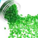 Crushed Glass for Resin Art - 3-6mm Dark Green, 1.5lb | Broken Glass Pieces for Crafts, Vase Filler & Fire Pit Media | Decorative Stones