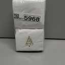 100PCS Christmas Gold Napkins Disposable - Heavy Duty Christmas Tree Napkin - Yule Paper Hand Towels - Xmas Gold Napkin for Kitchen Bathroom Noel Parties Dinners and Events (White)