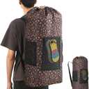 VOOWO College Laundry Bag, Large Laundry Backpack, College Dorm Room Essentials For Guys Girls, Dorm Laundry Bag Backpack With Shoulder Straps, Dirty Clothes Travel Laundry Bag (Dark Print)