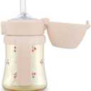 GROSMIMI Flip Top Spill Proof Sippy Cup, PPSU, BPA Free, 6 oz, Stage 2 Straw for Toddlers (Cherry)