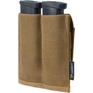 IDOGEAR Molle Mag Pouch 9mm Double Pistol Magazine Pouches Tactical Elastic Mag Carrier for 9mm .40 S&W .45 ACP Magazines